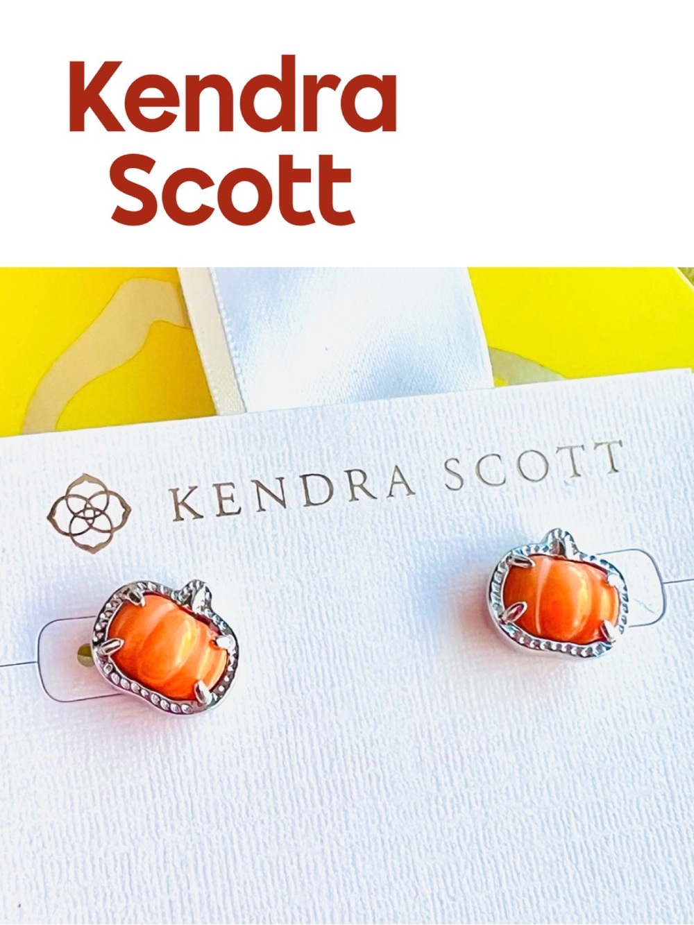 Kendra Scott, PUMPKIN, Studs. Earrings, NOT Available on Kendra’s Website, NWT!